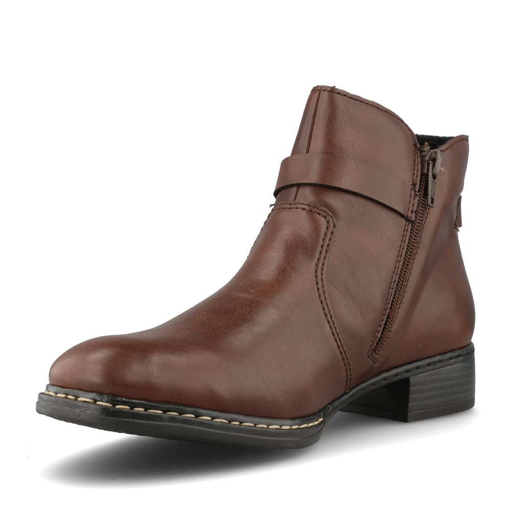 Rieker Ladies 73487 Ankle Boot In Brown