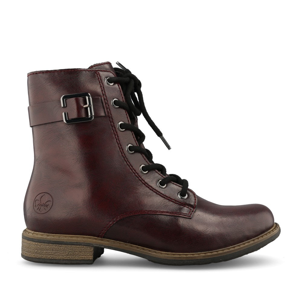 Rieker Ladies 74802 Lace Boot In Red