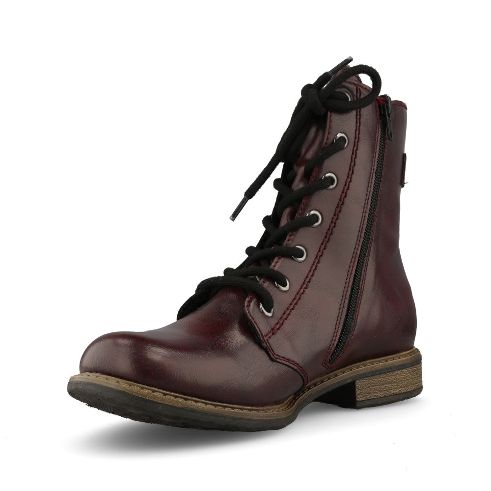 Rieker Ladies 74802 Lace Boot In Red