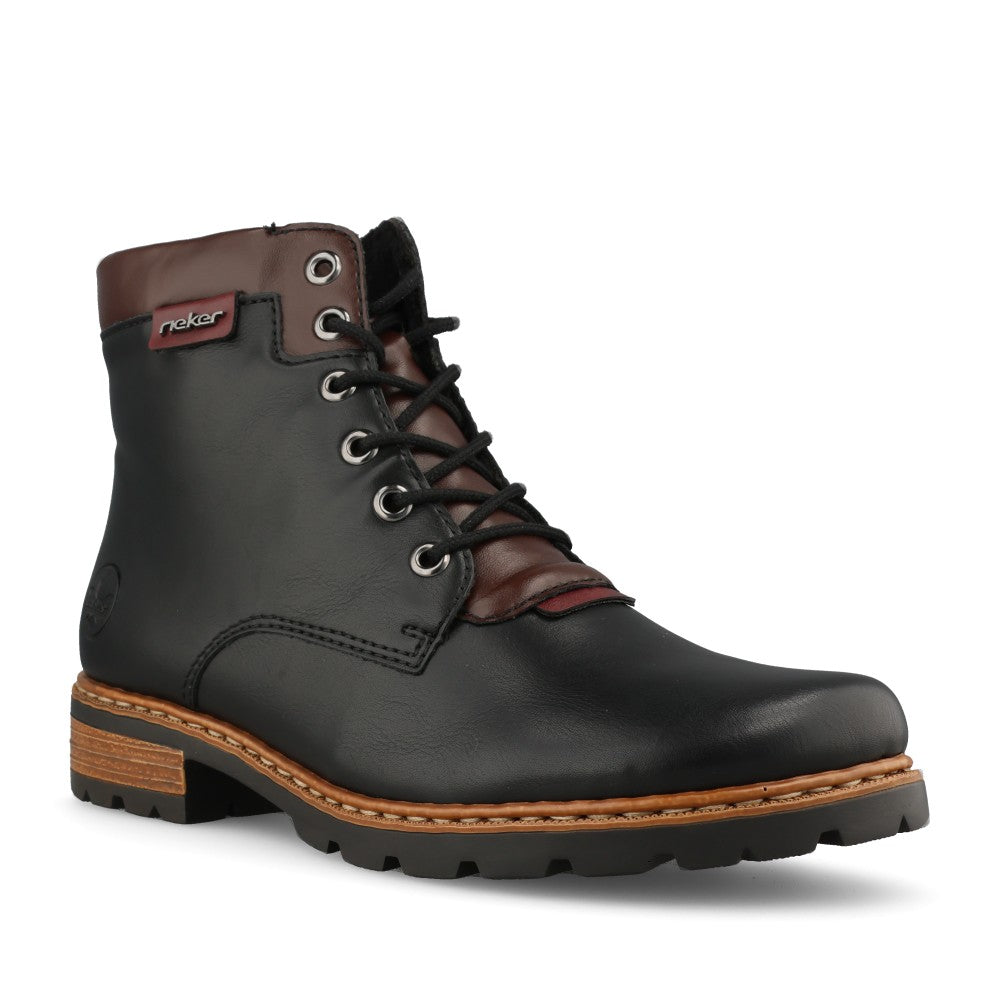 Rieker Ladies Z9340 Lace Boot In Black