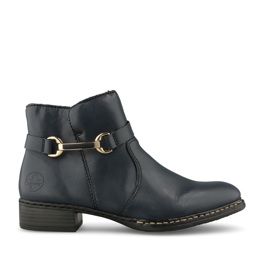 Rieker Ladies 73487 Ankle Boot In Blue
