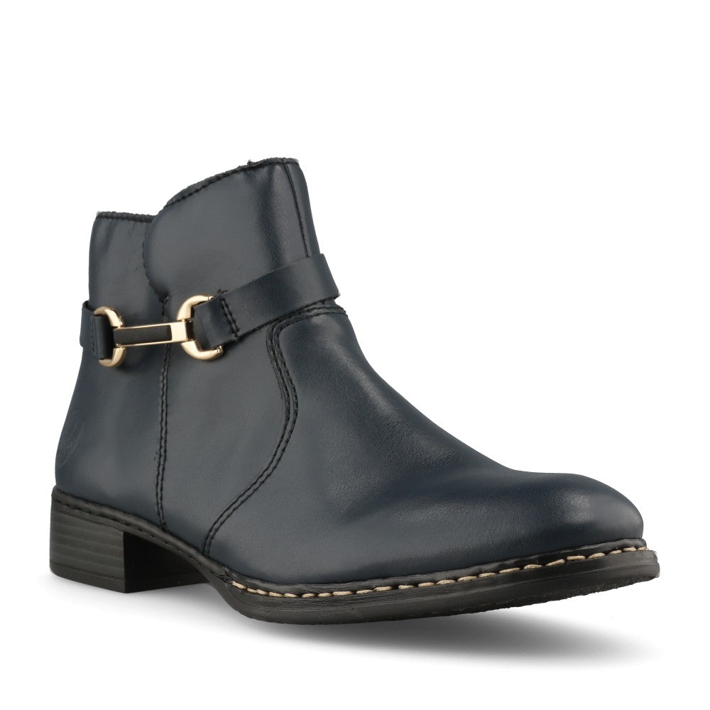 Rieker Ladies 73487 Ankle Boot In Blue