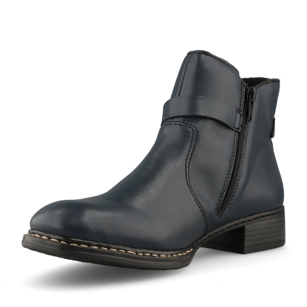 Rieker Ladies 73487 Ankle Boot In Blue