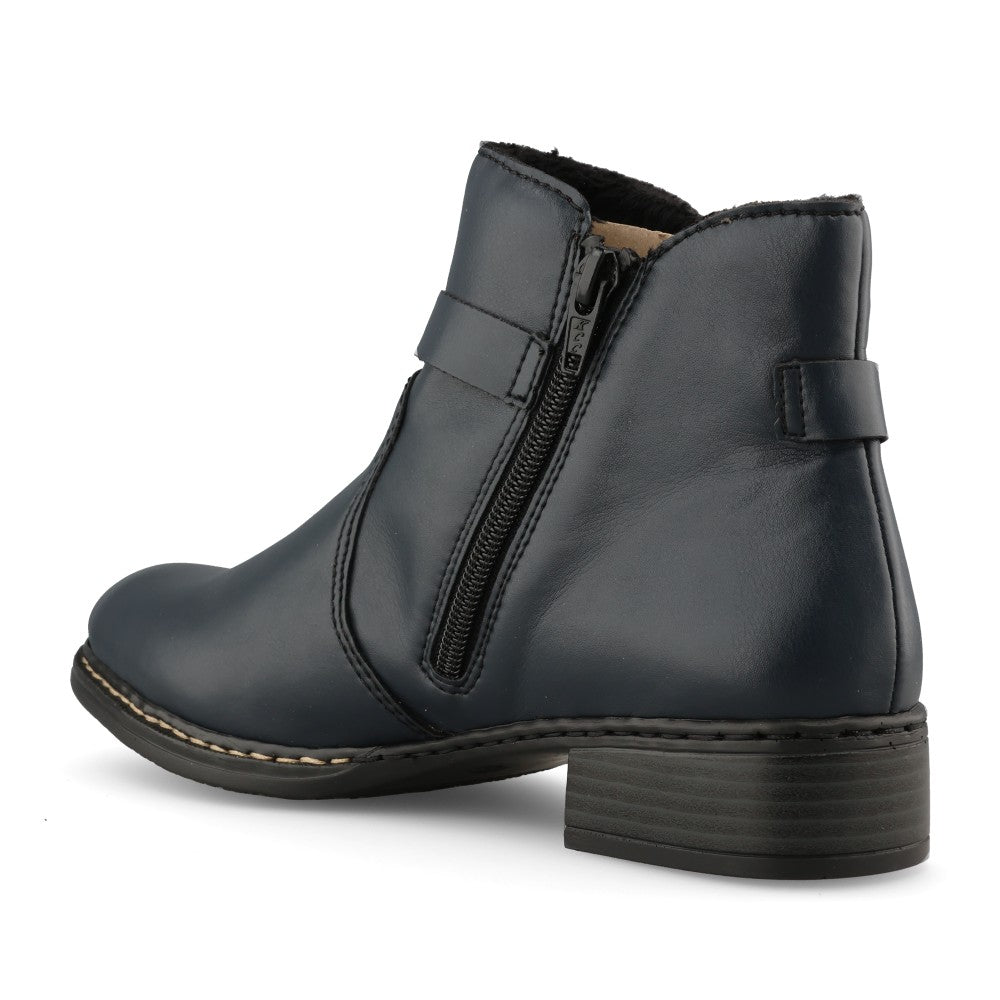 Rieker Ladies 73487 Ankle Boot In Blue