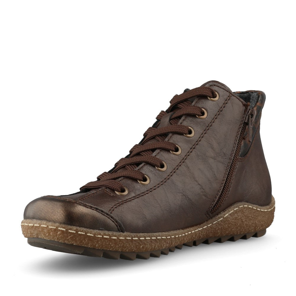 Rieker Ladies L7514 Lace Boot In Brown