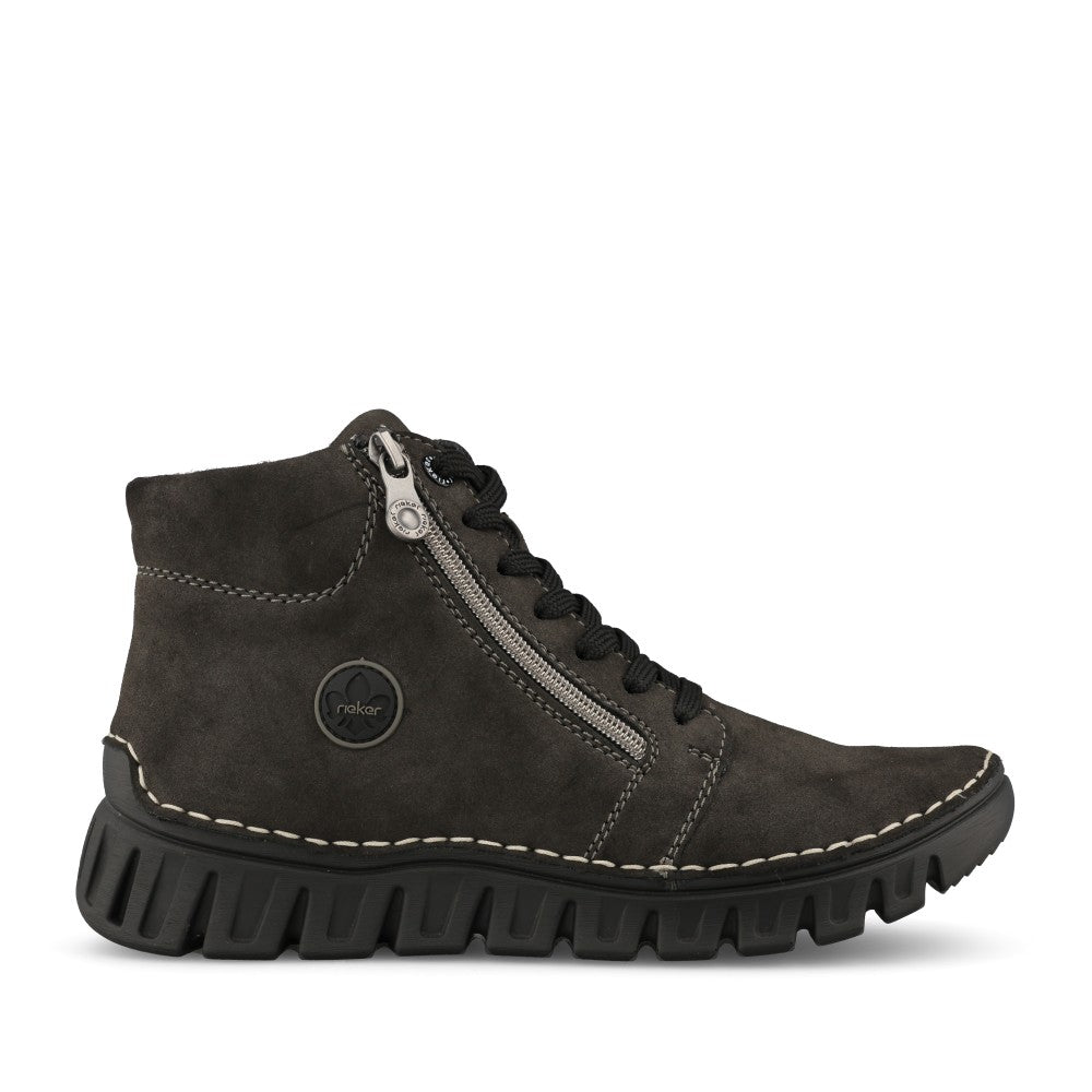 Rieker Ladies 57502 Lace Boot In Grey