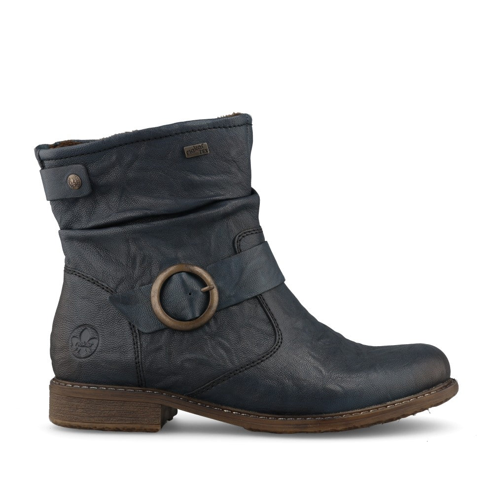 Rieker Ladies 74857 Ankle Boot In Blue