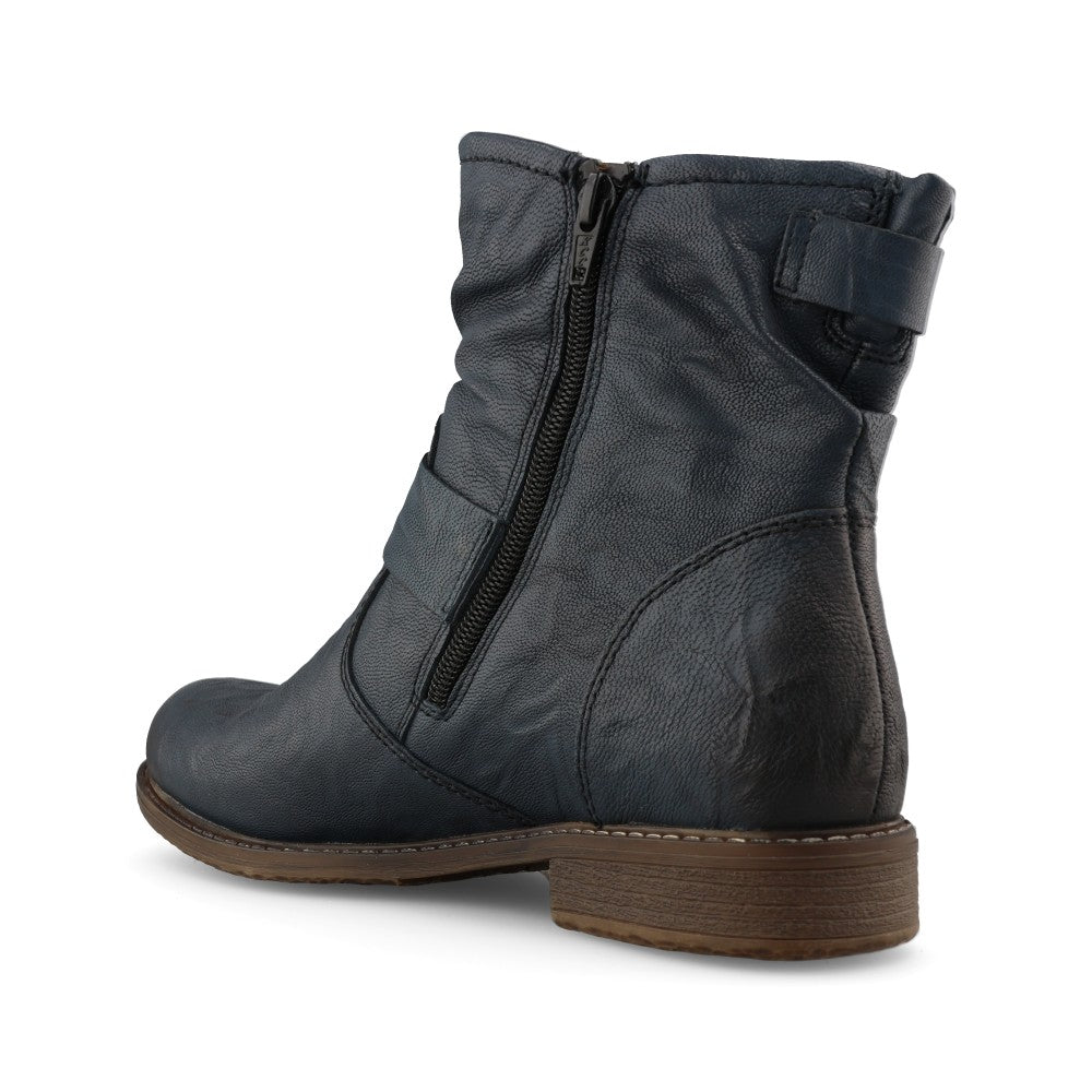 Rieker Ladies 74857 Ankle Boot In Blue