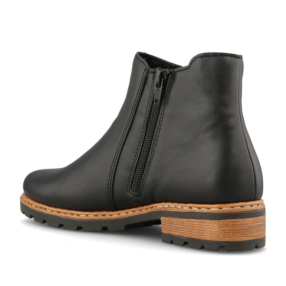 Rieker Ladies Z9354 Ankle Boot In Black