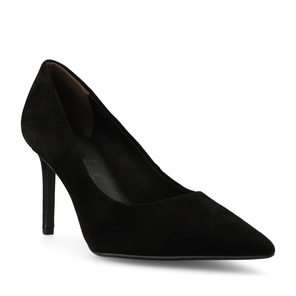 Tamaris Ladies 1-22480 Suede Leather Stiletto In Black