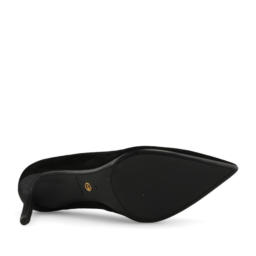 Tamaris Ladies 1-22480 Suede Leather Stiletto In Black