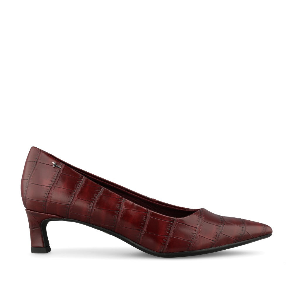 Tamaris Ladies 1-22351 Mid Heel Court In Burgandy