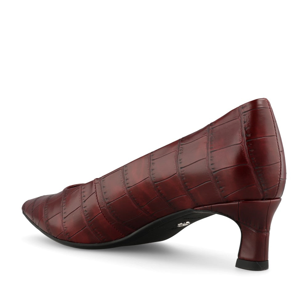 Tamaris Ladies 1-22351 Mid Heel Court In Burgandy