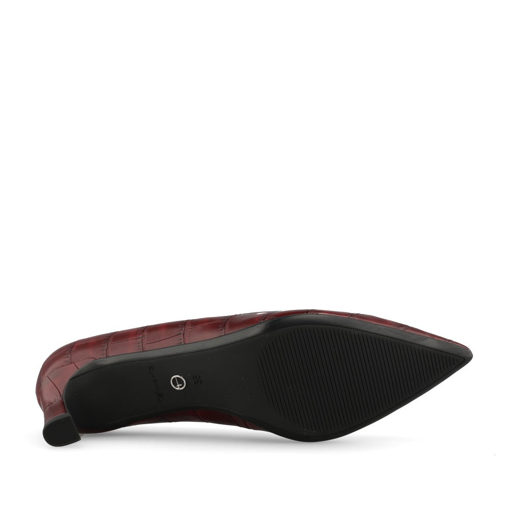 Tamaris Ladies 1-22351 Mid Heel Court In Burgandy