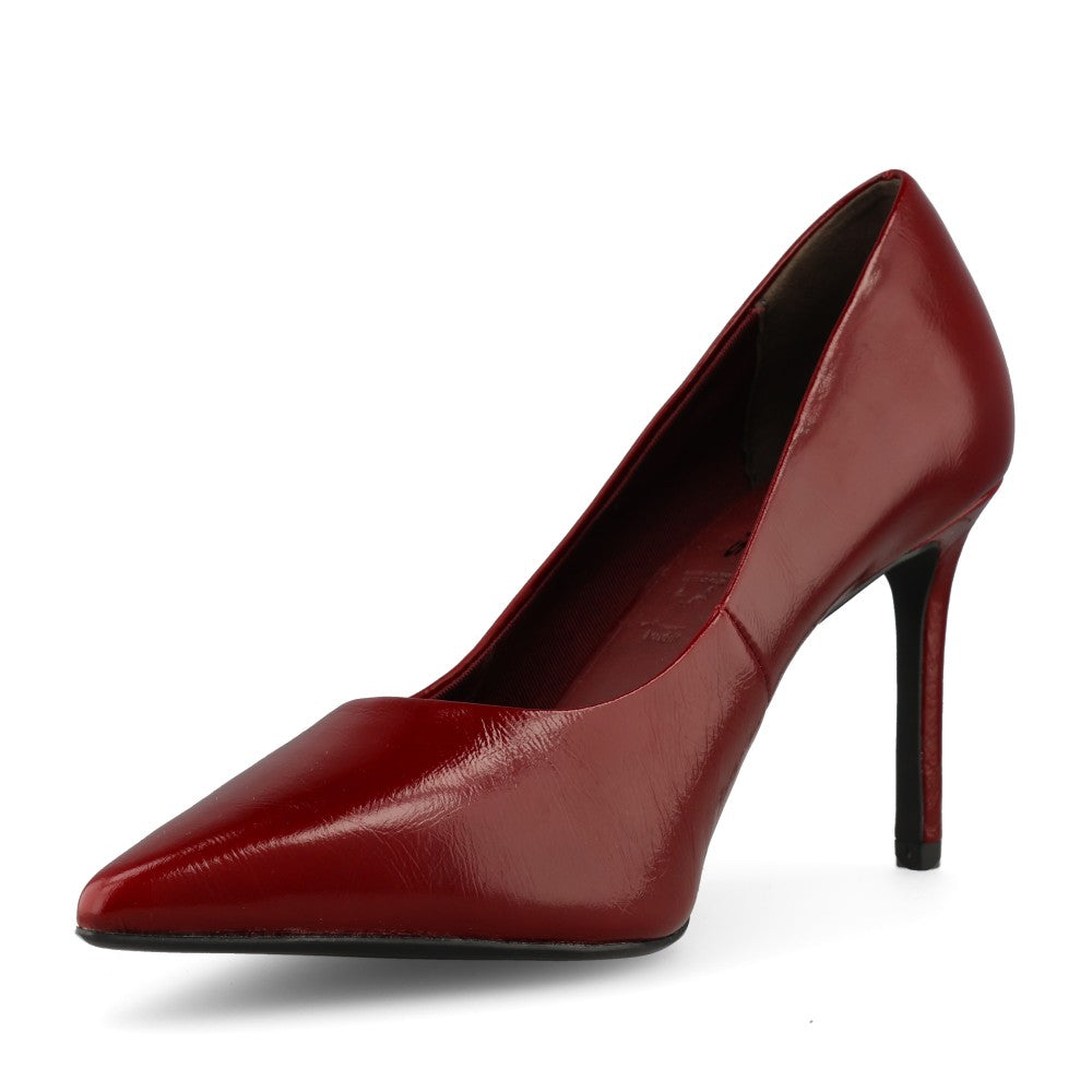 Tamaris Ladies 1-22480 Patent Leather Stiletto In Burgandy