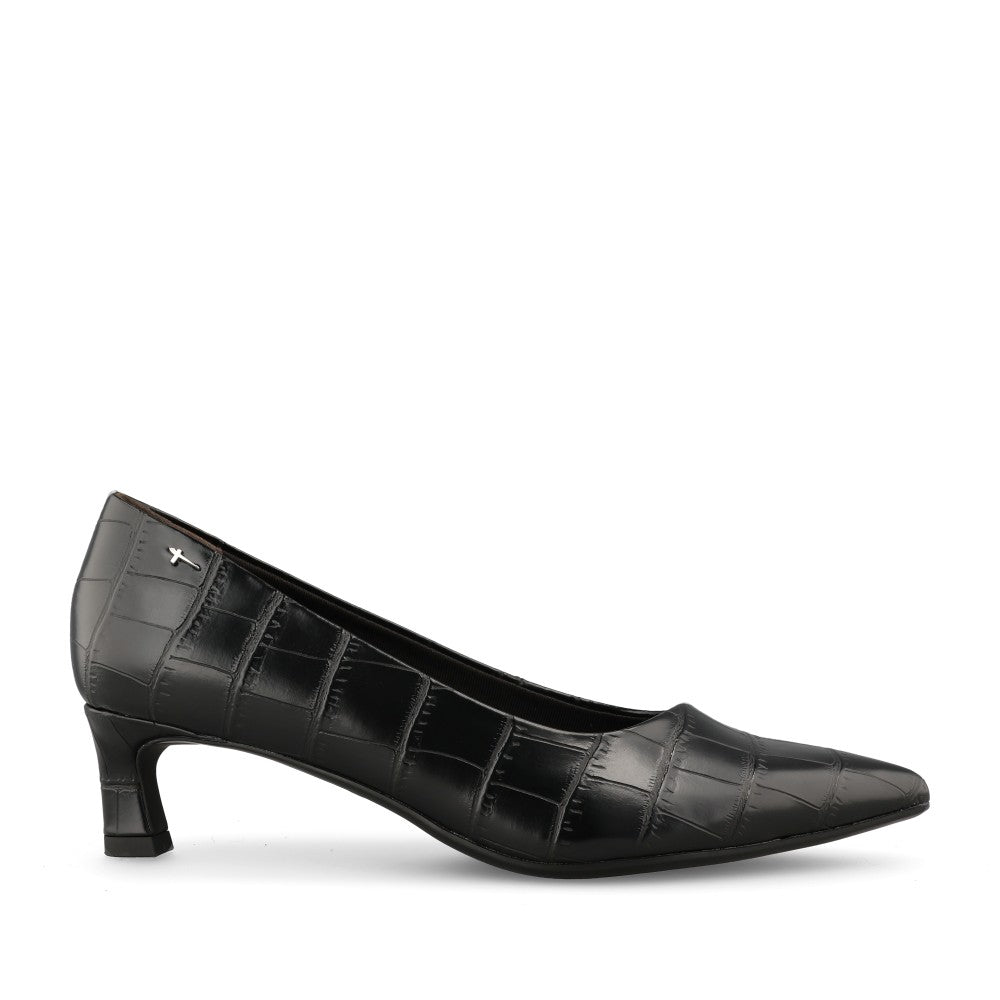 Tamaris Ladies 1-22351 Mid Heel Court In Black