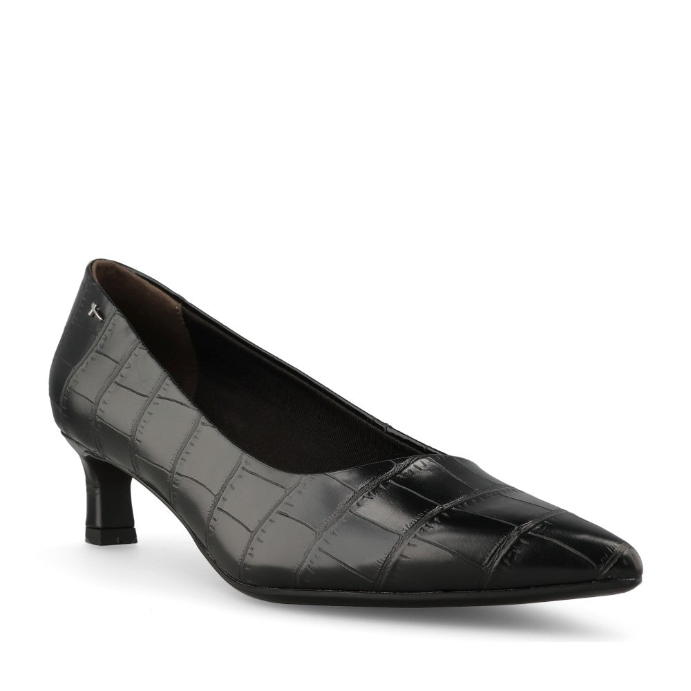 Tamaris Ladies 1-22351 Mid Heel Court In Black