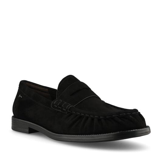 Tamaris Ladies 1-24251 Suede Leather Loafer In Black