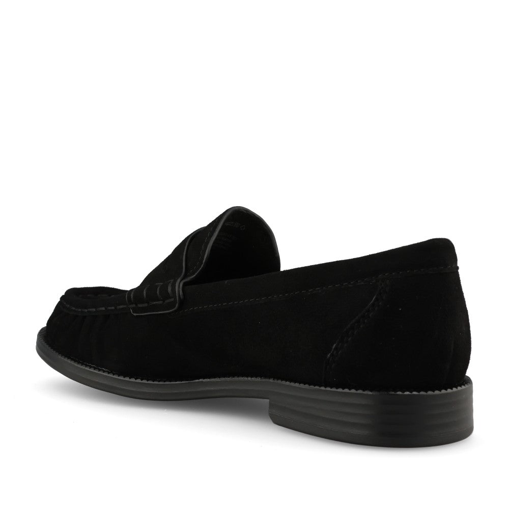 Tamaris Ladies 1-24251 Suede Leather Loafer In Black