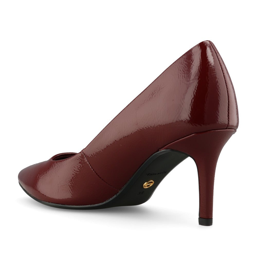 Tamaris Ladies 1-22424 High Heel Court Shoe In Burgandy