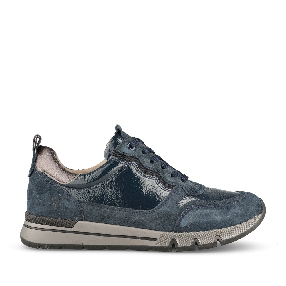 Caprice Ladies 9-23756 Laced Trainer In Navy