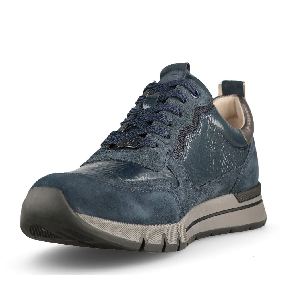 Caprice Ladies 9-23756 Laced Trainer In Navy