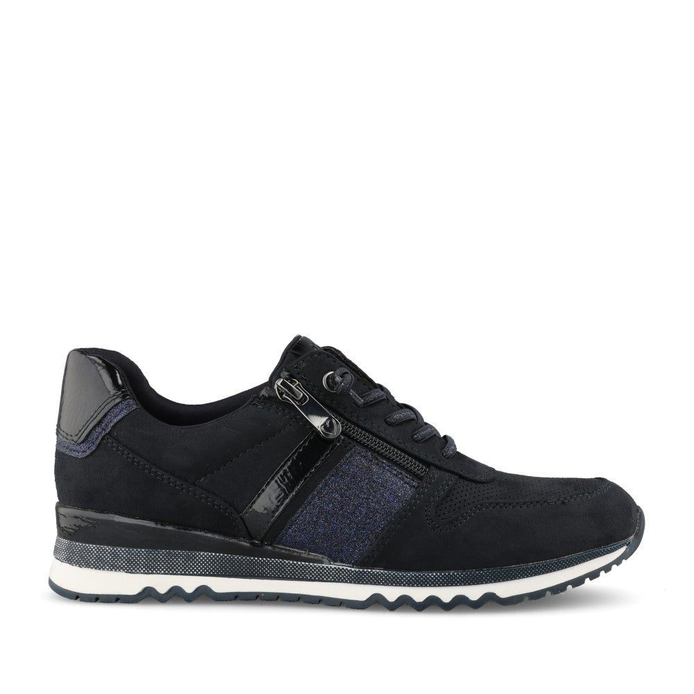 Marco Tozzi Ladies 2-23707 Ladies Laced Trainer in Navy
