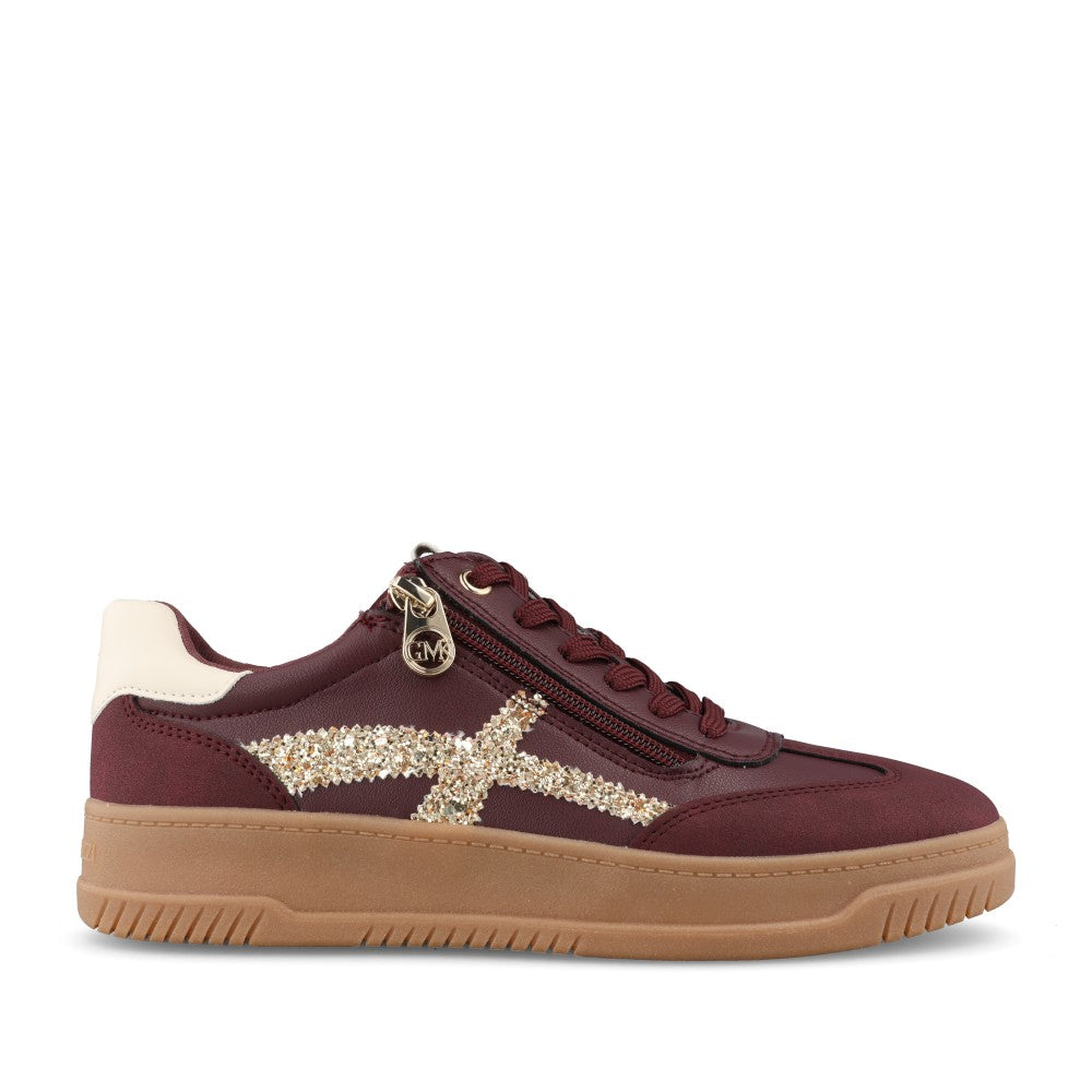 Marco Tozzi Ladies 2-83706 Ladies Laced Trainer in Berry