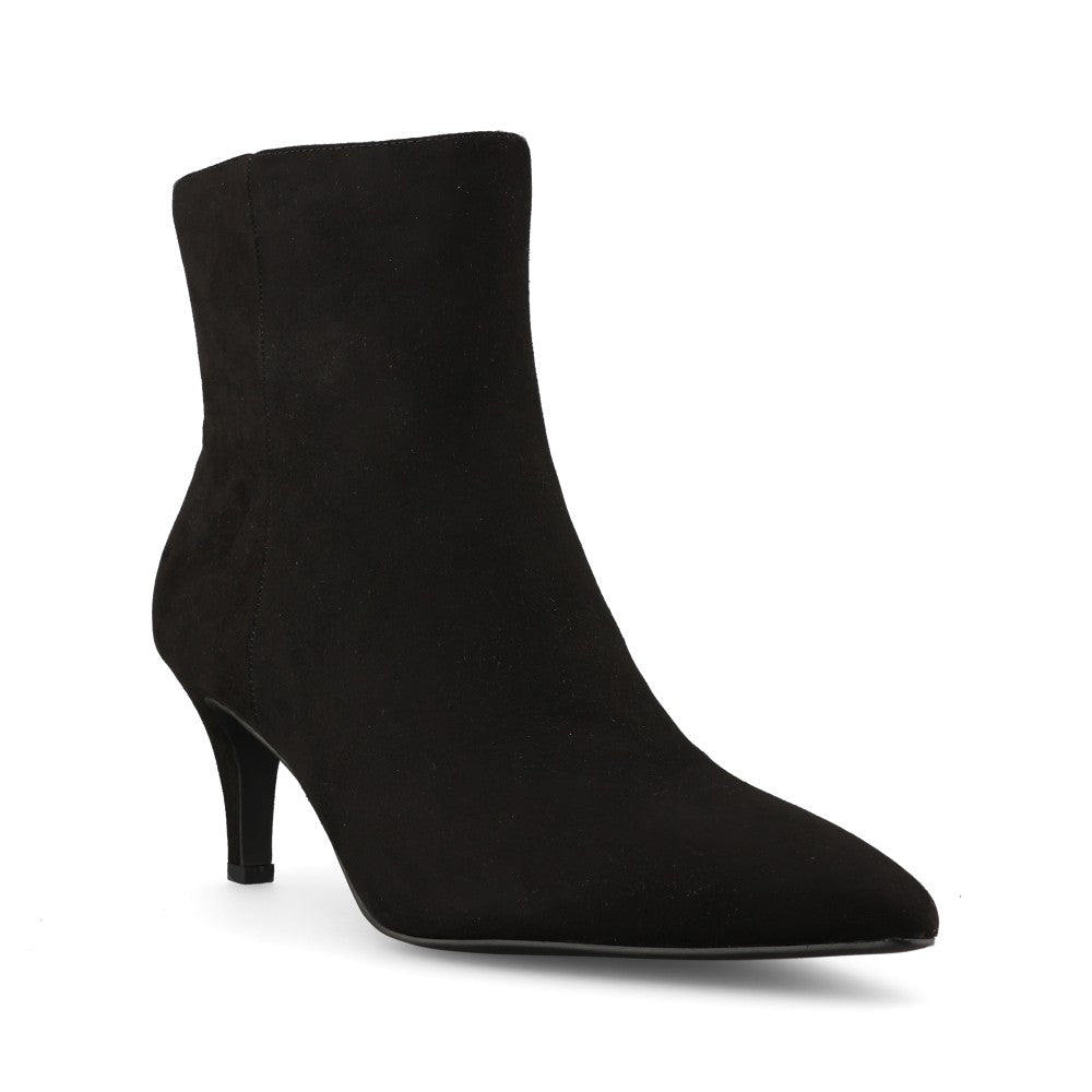 Marco Tozzi Ladies 2-25329 Suede Mid Heel Ankle Boot in Black