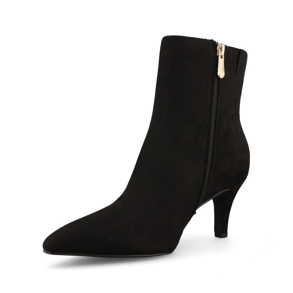 Marco Tozzi Ladies 2-25329 Suede Mid Heel Ankle Boot in Black