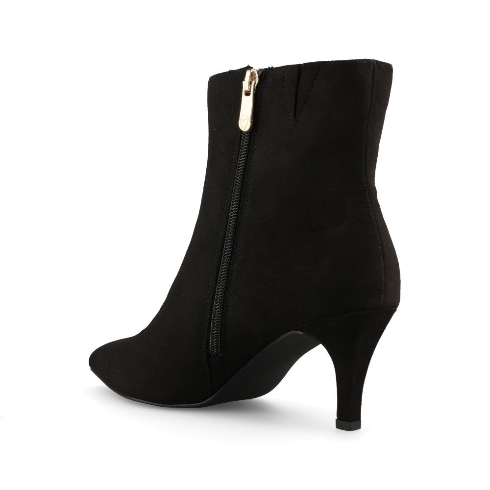 Marco Tozzi Ladies 2-25329 Suede Mid Heel Ankle Boot in Black