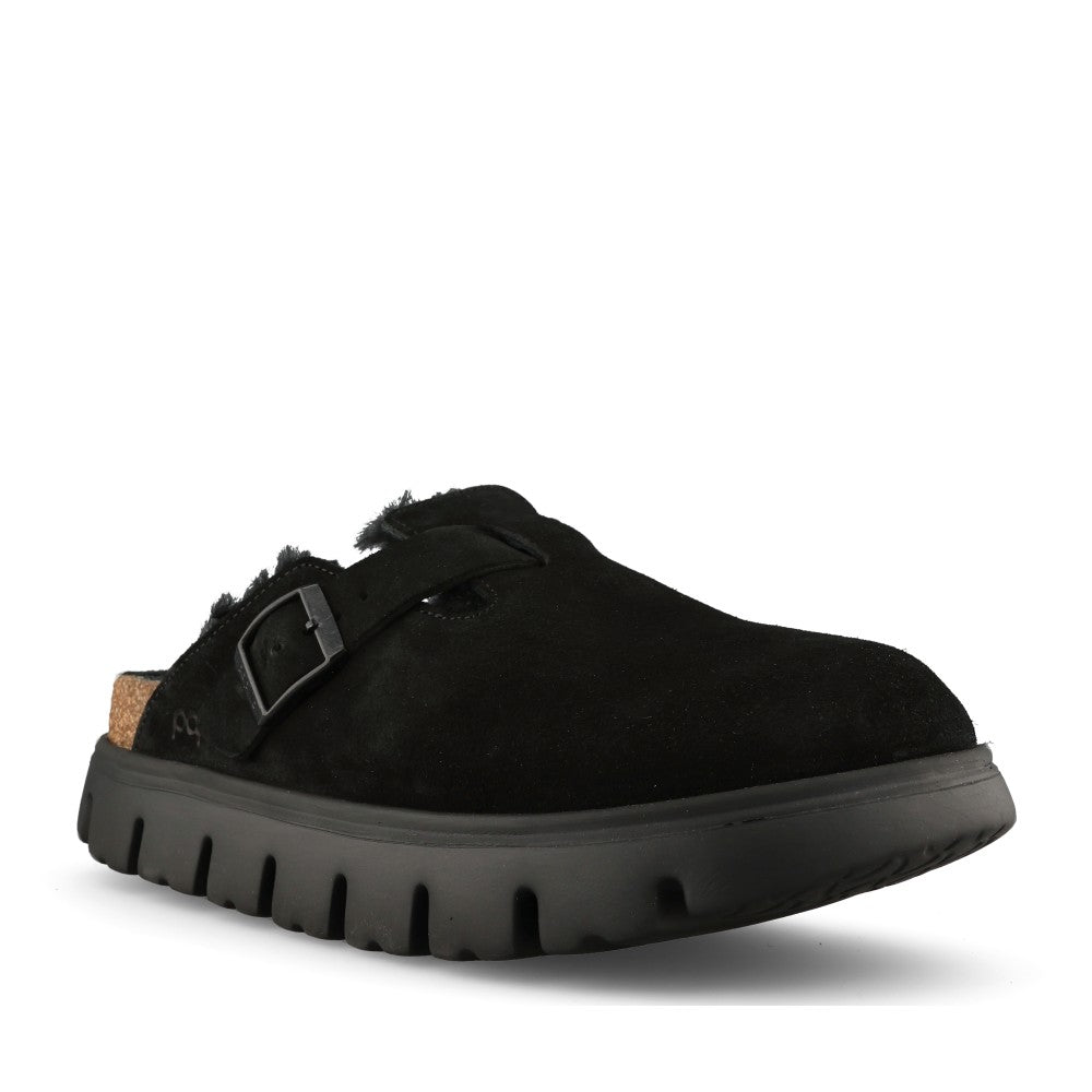 Birkenstock Ladies 1028453 Boston Pap Chunky Suede Clog In Black