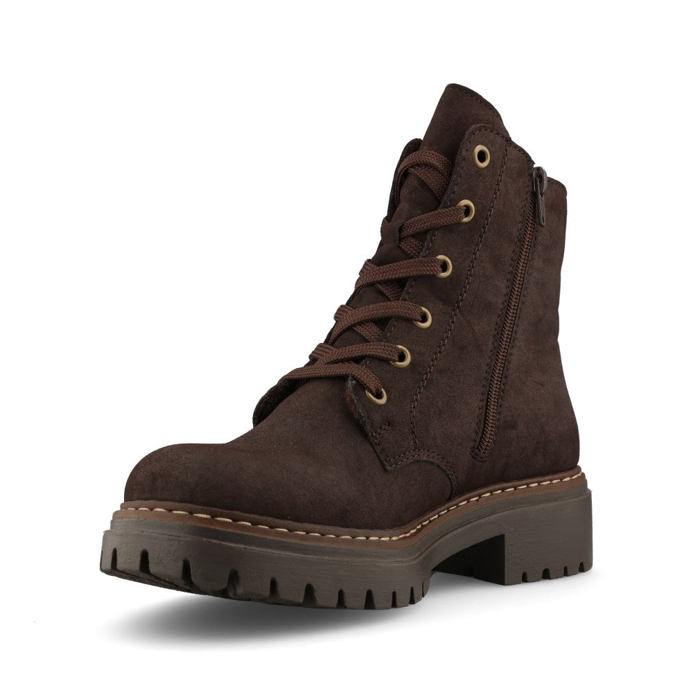 Rieker Ladies 72617 Lace Boot In Brown
