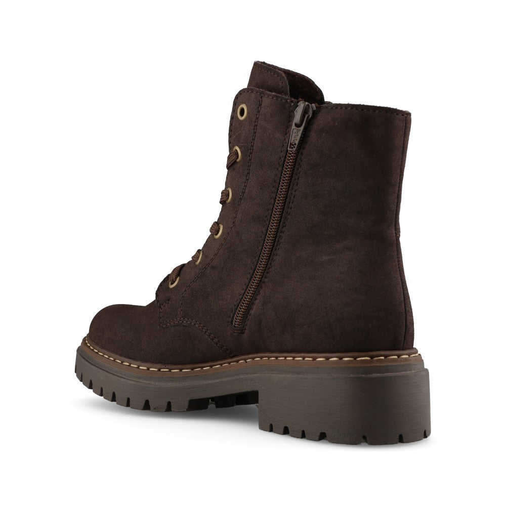 Rieker Ladies 72617 Lace Boot In Brown