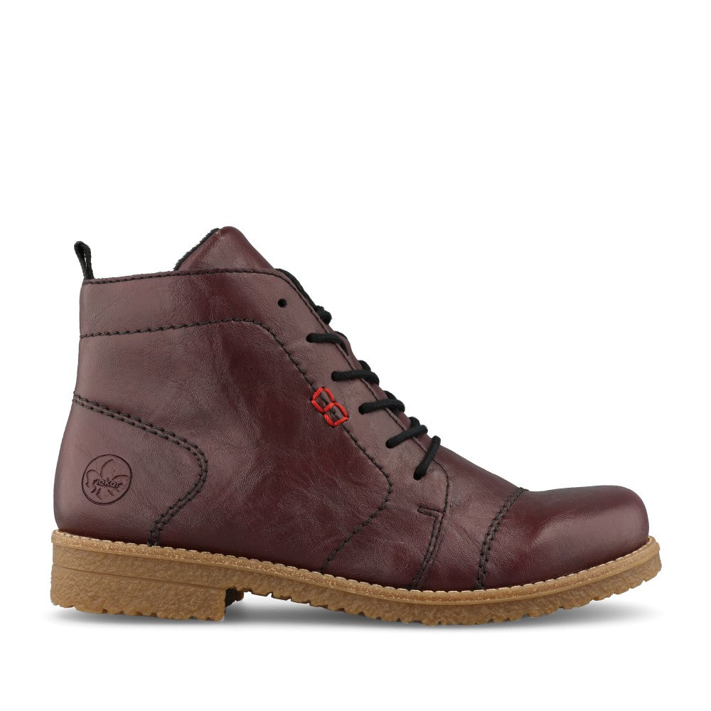 Rieker Ladies 73500 Lace Boot In Red