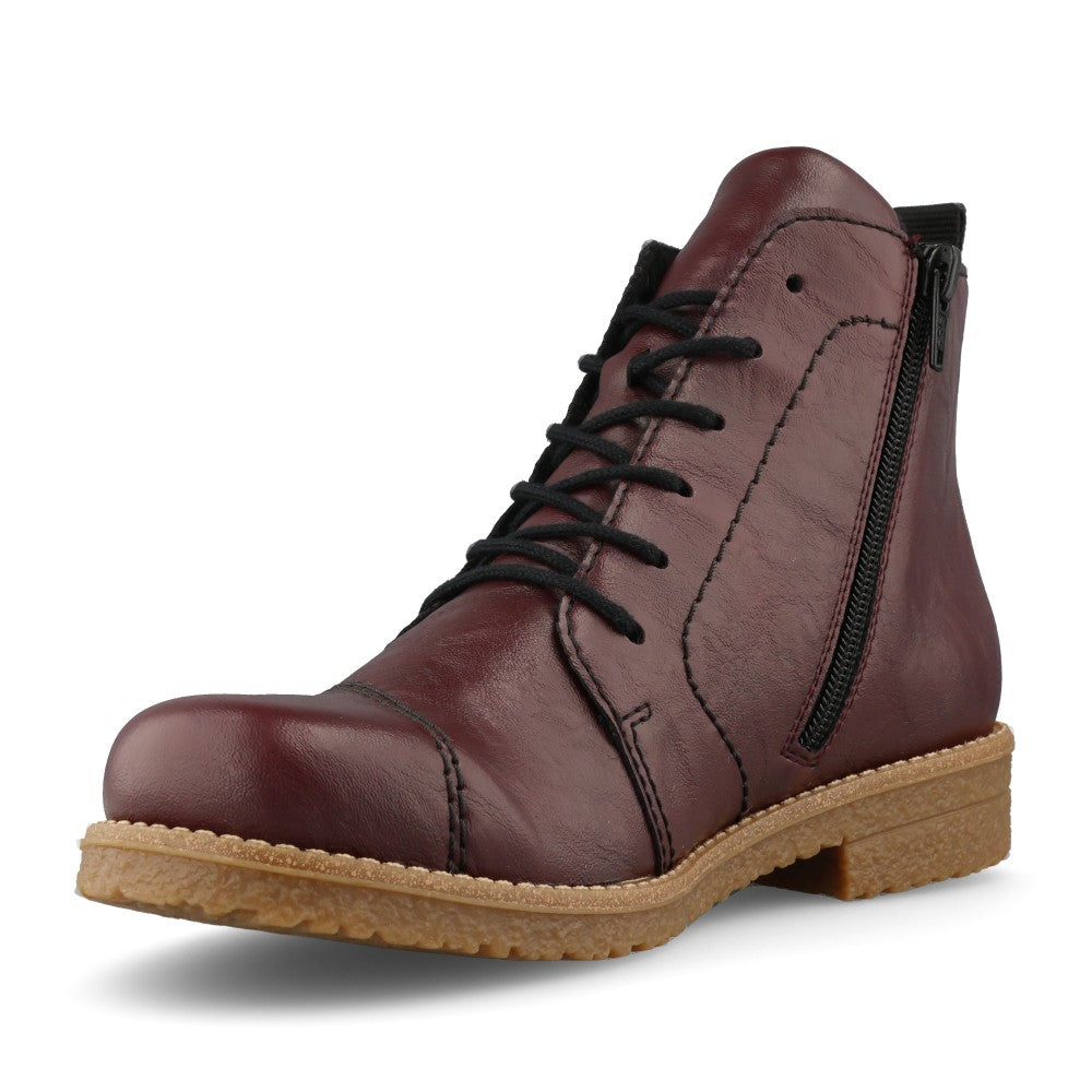Rieker Ladies 73500 Lace Boot In Red