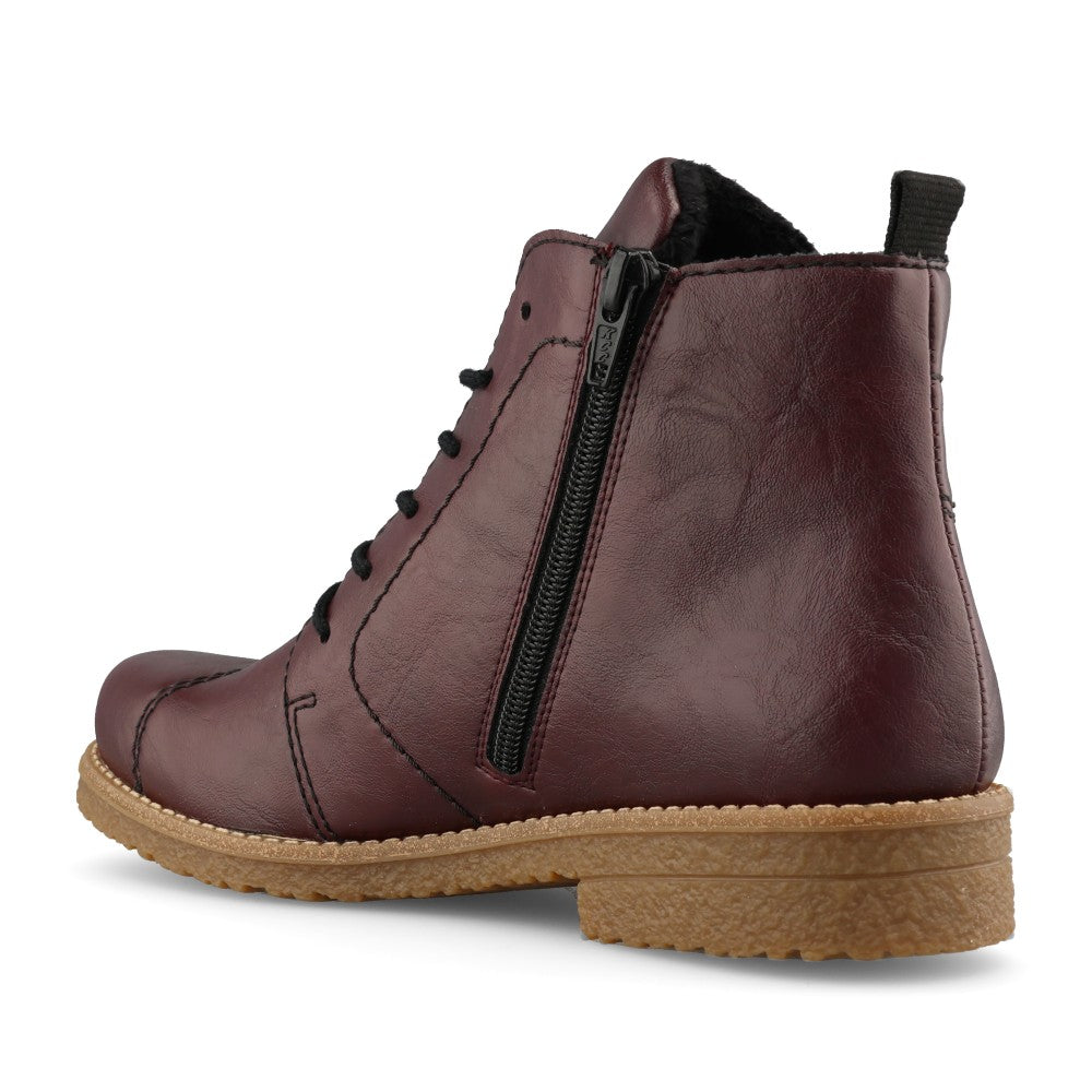 Rieker Ladies 73500 Lace Boot In Red