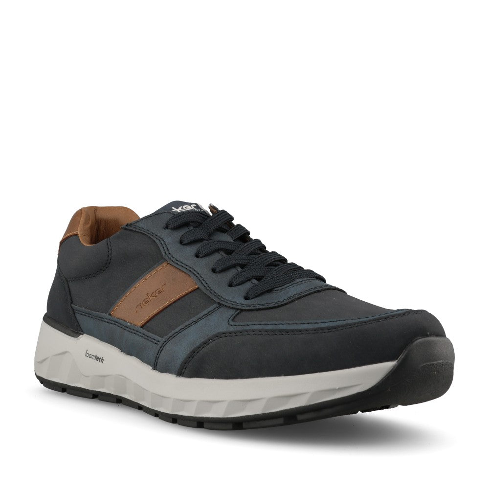 Rieker Mens 11505 Lace Shoe In Blue