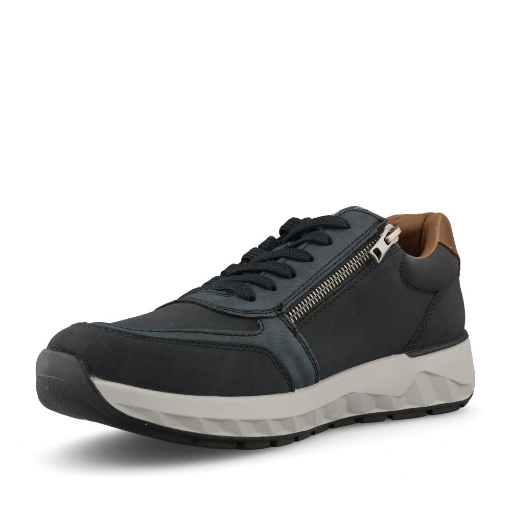 Rieker Mens 11505 Lace Shoe In Blue