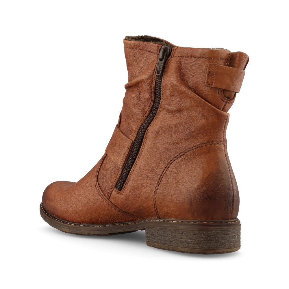 Rieker Ladies 74857 Ankle Boot In Brown