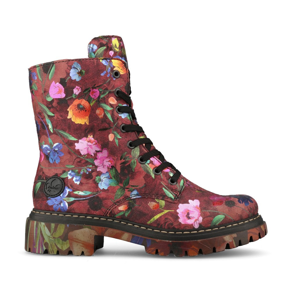 Rieker Ladies 72627 Lace Boot In Multi