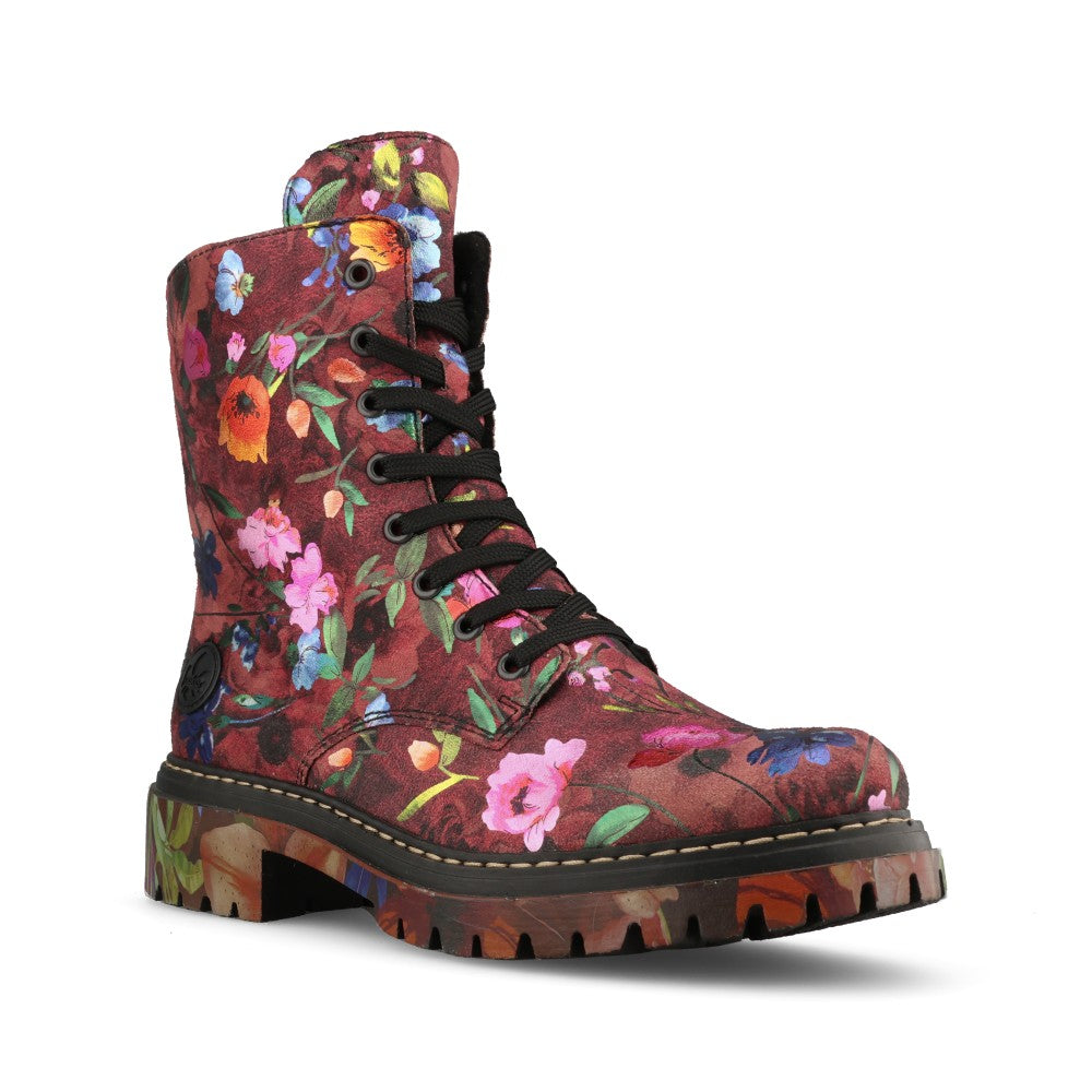 Rieker Ladies 72627 Lace Boot In Multi