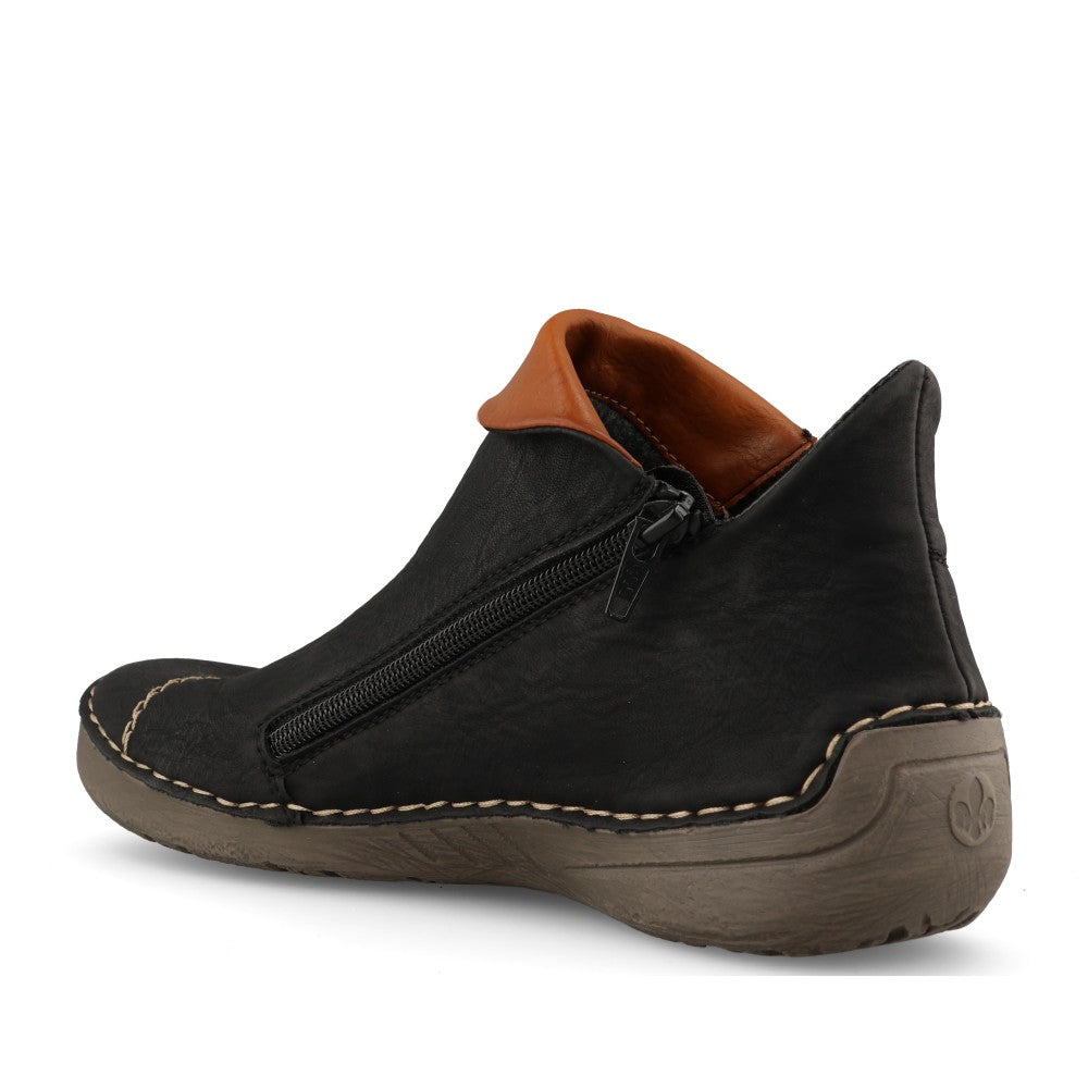 Rieker Ladies 72581 Ankle Boot In Black