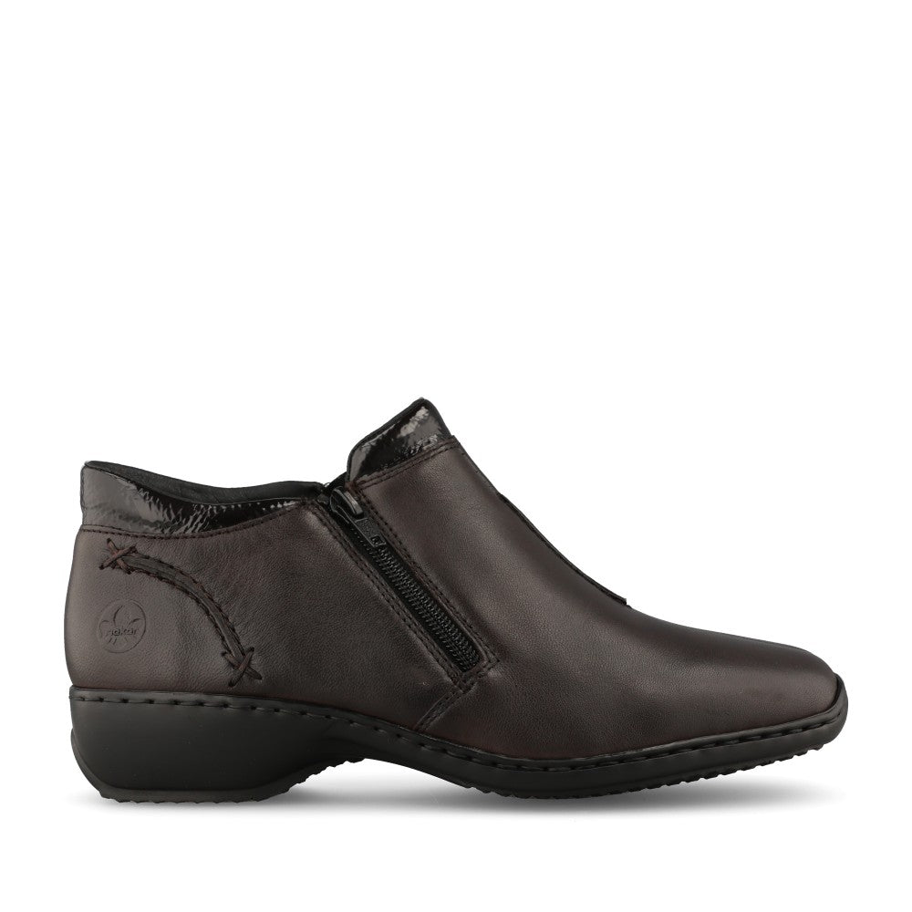 Rieker Ladies L3882 Ankle Boot In Dark Brown