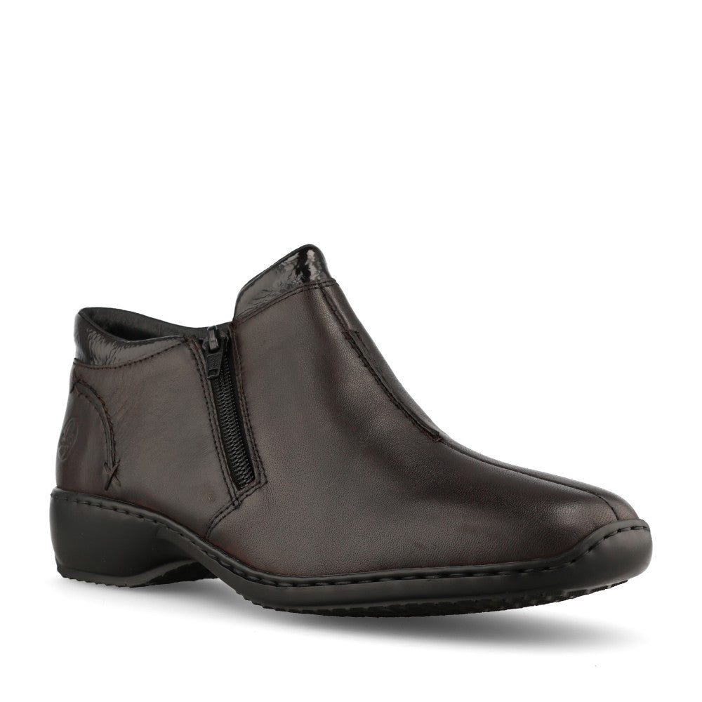 Rieker Ladies L3882 Ankle Boot In Dark Brown