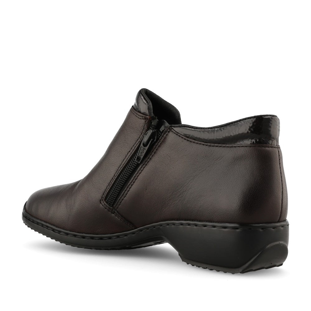 Rieker Ladies L3882 Ankle Boot In Dark Brown