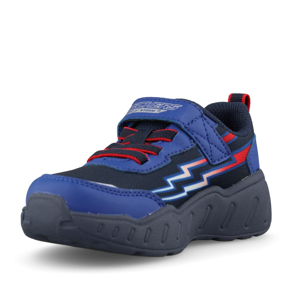 Skechers Boys 407632NC Lil' Storm Scene Trainer In Blue