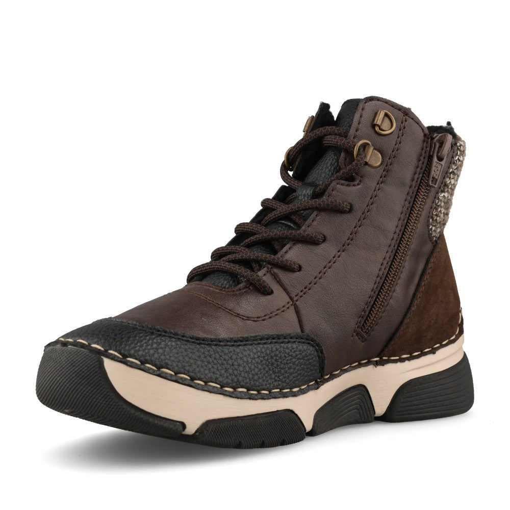 Rieker Ladies 45956-25 Ankle Boot In Brown