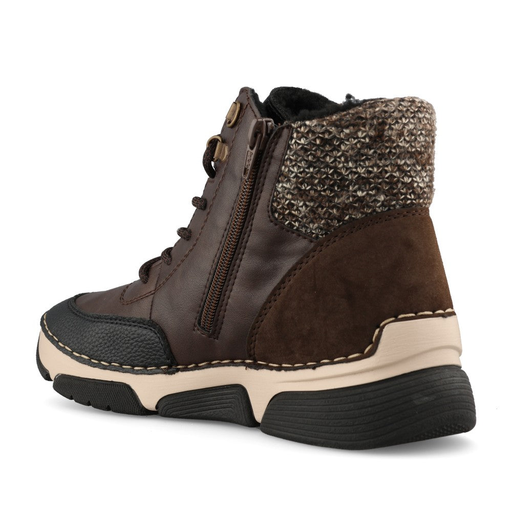 Rieker Ladies 45956-25 Ankle Boot In Brown