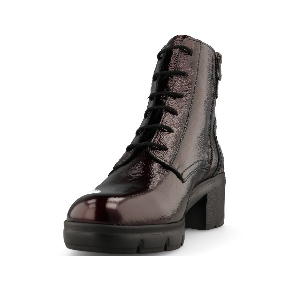 Ladies F2107 Fugaz Heeled Ankle Boot In Burgandy